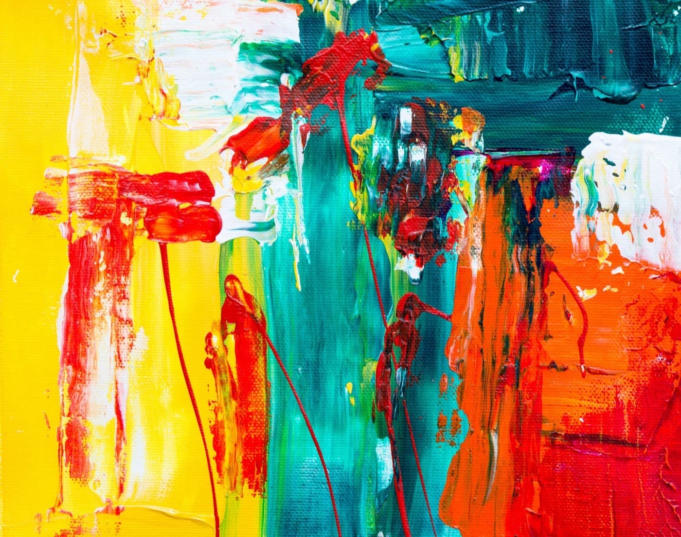 Close-up of colourful abstract paint textures